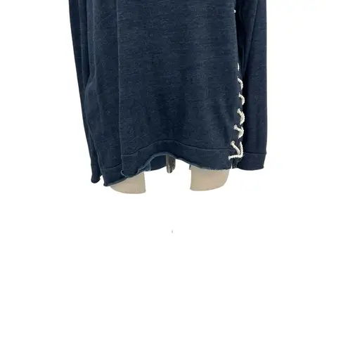 Generation Love Sweatshirt Top Long Sleeve Rope Lace-Up Navy Blue Size Medium