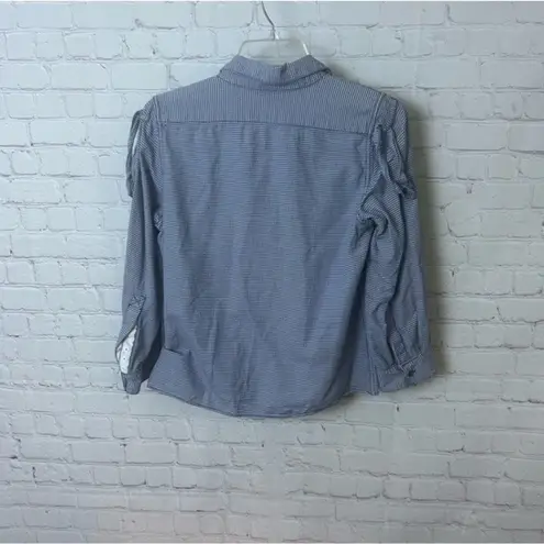 See By Chloe preppy blue and white checkered ladies blouse size 4 US yacht