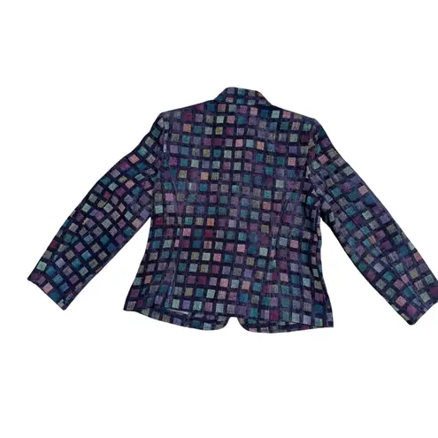 Christopher & Banks Christopher Bank Petite medium Squared Multicolor Tapestry Zip Front Jacket
