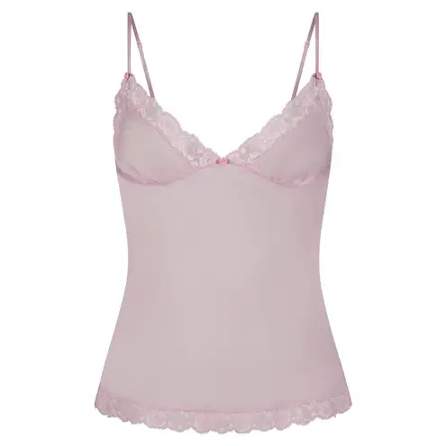 SKIMS Lace Triangle Silk Camisole Iris Mica Multi Large 12-14 100% Silk Purple