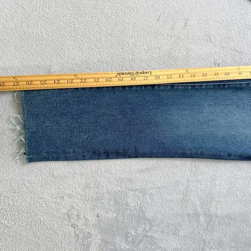 Evereve  The Ever Straight Jeans High‎ Rise Raw Hem Dark Wash Denim Size 26