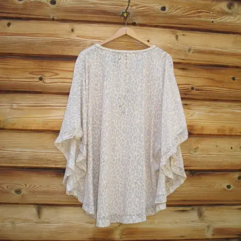 Z & L Europe Cheetah Print Tassel Boho Cover Up Top S M L XL One Size Gray Size undefined