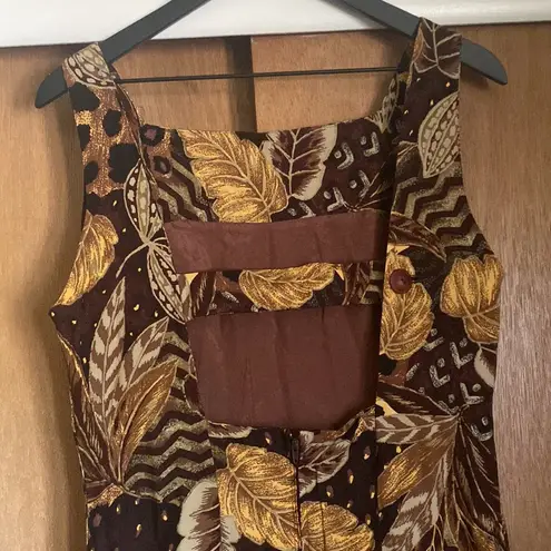 Vintage 90s animal print jungle sleeveless column maxi dress, size 12