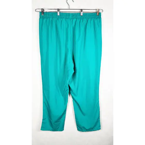 Woman Within Plus Size 24W Pants Green Elastic Waist Pockets 31 Inseam 1606