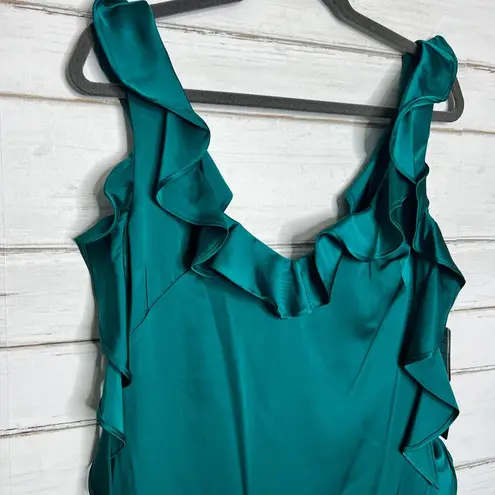 Adrianna Papell Adrianna Papel Ruffle Long Formal Dress Emerald Green Size 10
