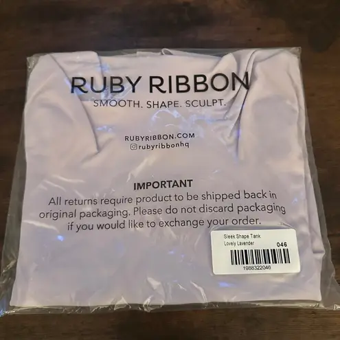 NWT Ruby Ribbon Sleek Shape Tank Lovely Lavender Smoothing Shaping Top Size 46 Purple