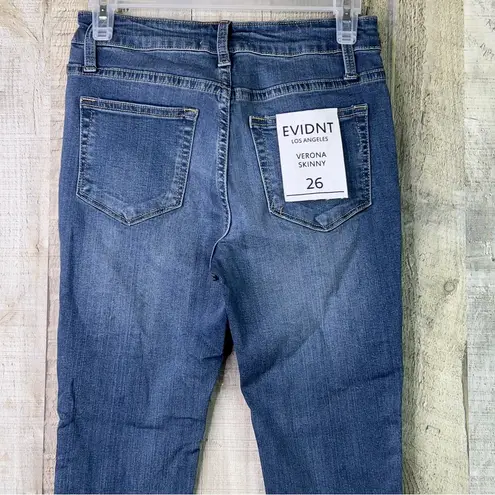 Evidnt Los Angeles Size 26 Verona Skinny Raw Hem Blue Denim Jeans 5 Pocket