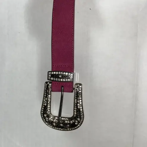 Vera Pelle Western Belt Bling Studded Rhinestone Pink Studs Vintage