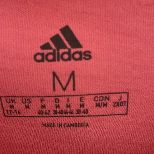 Adidas  Bubblegum Pink Crop Top Shoulder Stripes Medium
