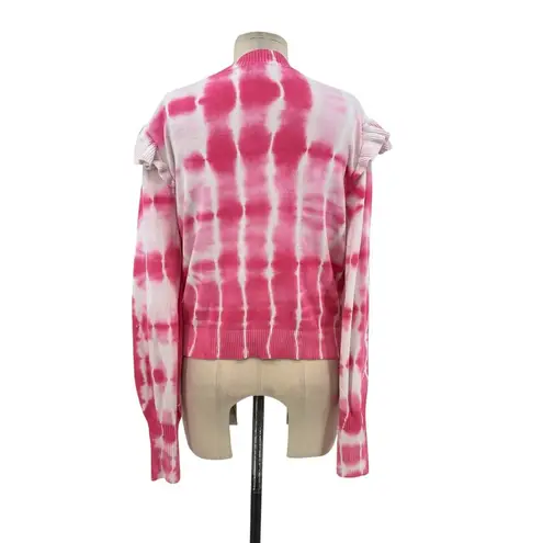 Generation Love Colette Tie-Dye Sweater Pink White Ruffle Sleeve Size Medium