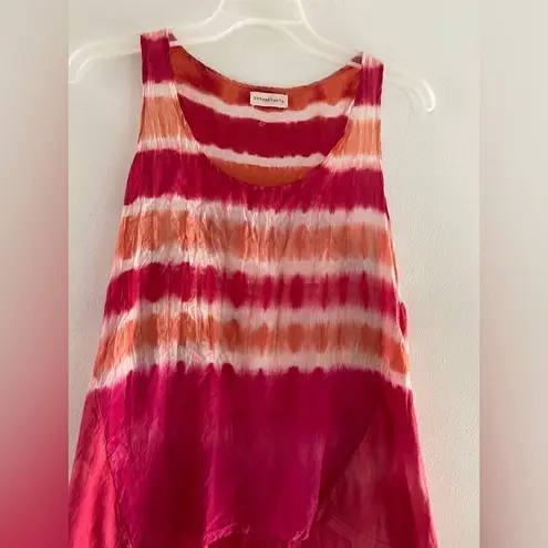 Ben and Lucia Anthropologie Aurora tie dye tank size S 100% silk Pink