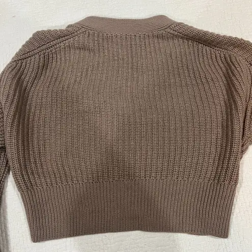 Aritzia Babaton Canberra Merino Wool Cardigan Warm Taupe 2XS Perfect Condition