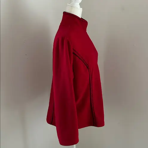 Coldwater Creek Red and Black Fleece Pullover Sz M