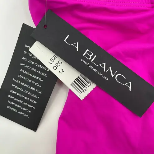 La Blanca Tankini Top Size 12 Island Goddess Over-The-Shoulder Twist-Front NWT