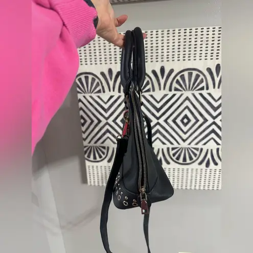 Black Handbag with Gold Accents