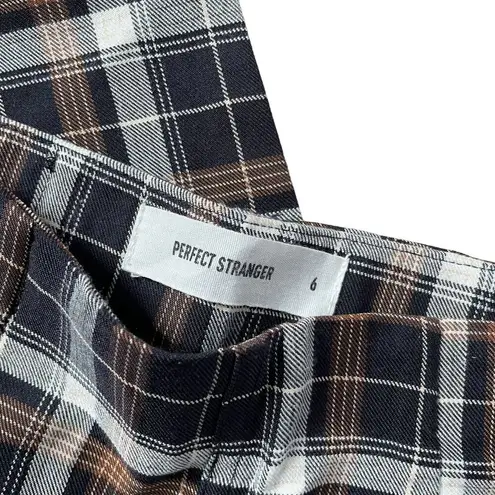Perfect Stranger women size 6 checkered trousers black brown white high rise