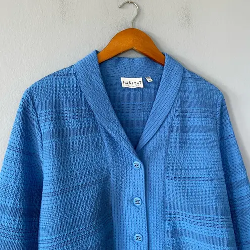 Habitat  Blue Button Front Lightweight Blazer Size Medium