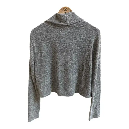 White House | Black Market  Silver Shimmer Long Sleeve Cowl Womens Size L Cropped