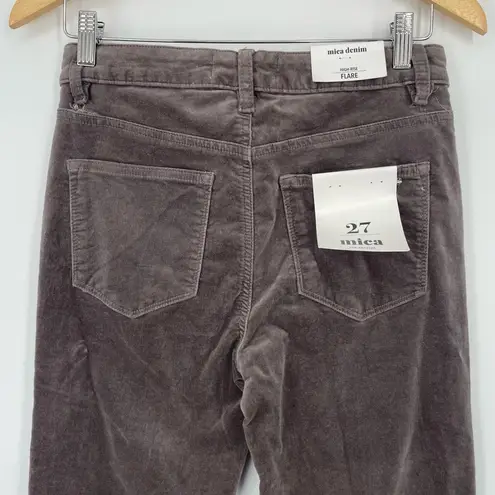 Mica Corduroy Womens Grey 5 Pocket High Rise Flare Retro Corduroys Size 27 Gray