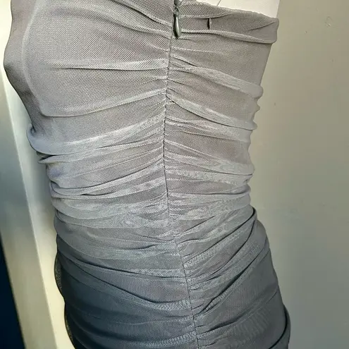 ZARA  Strapless Gray to Black Ombre Formal Special Occasion Ruched Maxi Dress