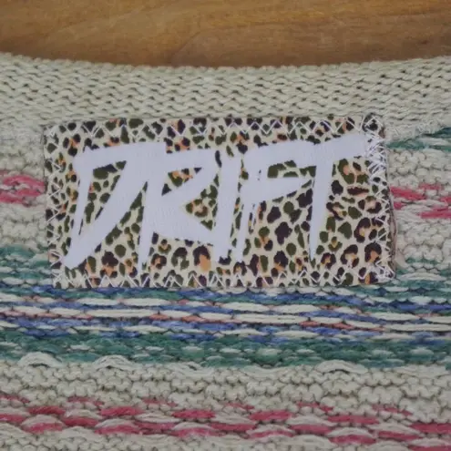 Drift Collective Logo Embroidered Button Up Sweater Vest Tan Size M