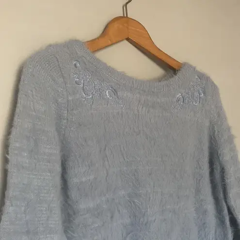 Astoria Odier Light Blue Embroidered Sweater Size Medium
