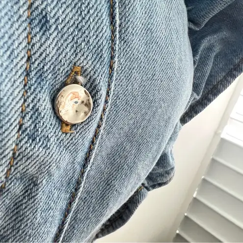 ZARA Blue Ruffled Denim Top MEDIUM NEW