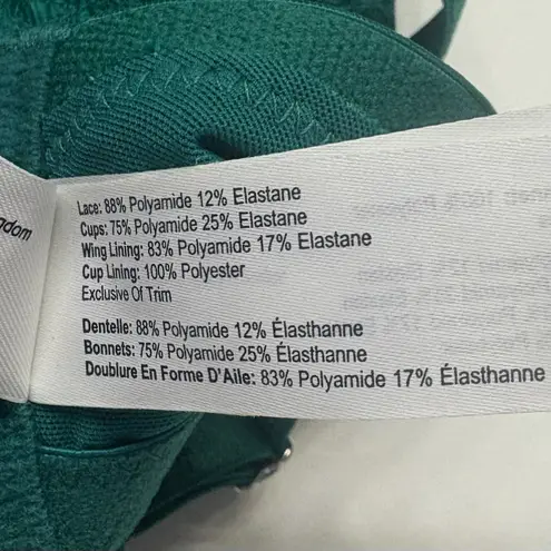 City Chic Allure Push Up Satin Padded Underwire Boudoir Sexy Bra Size 42C Green