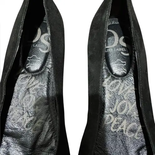 DS LUXE LABEL Black Gold Studded Flats Size 7 Ballet Flats Edgy Quirky Leather