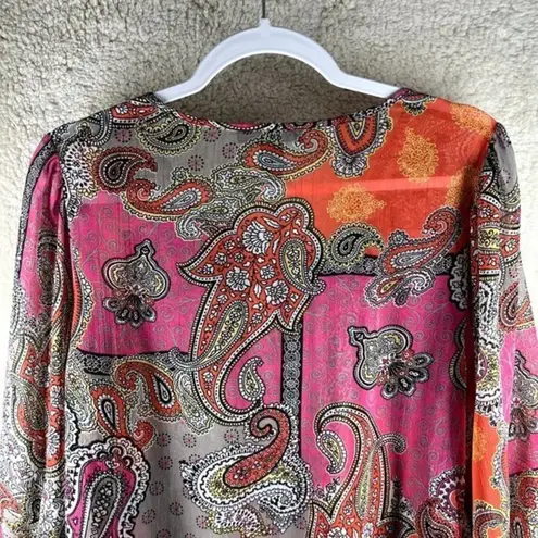 Style & Co  Womens Tops‎ Size S Sheer Chiffon Paisley Print - Image 7