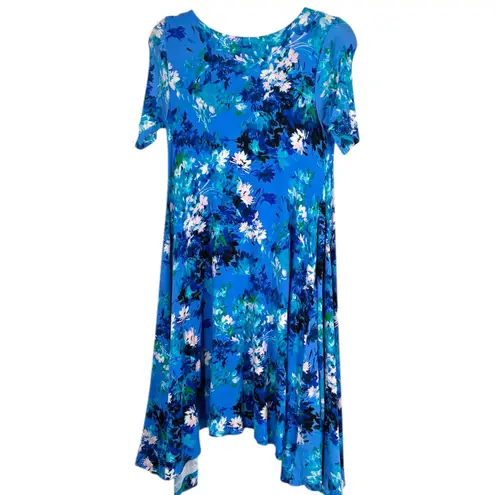 Agnes & Dora Joplin Dress Womens XXS Blue Floral Short Sleeve Midi