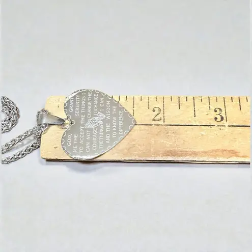 None Stainless Steel Lord’s Prayer/Serenity Prayer Heart Necklace New