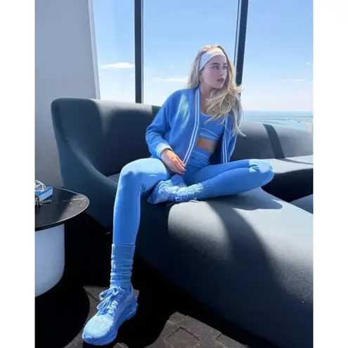 Alo Yoga Airbrush High-Waist Heart Throb Legging Crystal Clear Blue/White M