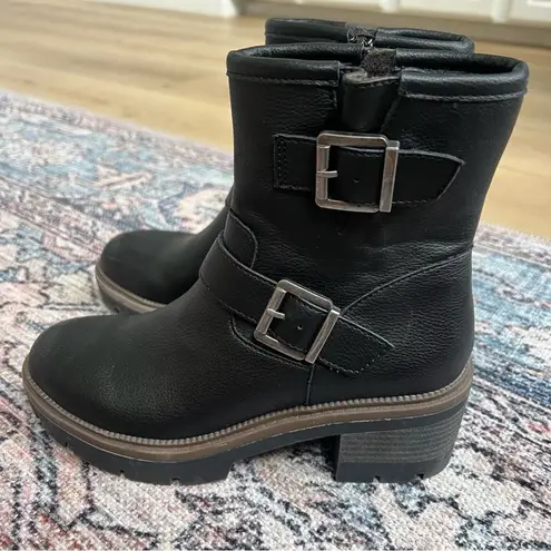 BOC by Born Monika Platform Moto Boots Size 7 Black