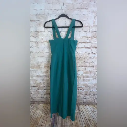 Gal Meets Glam Square Neck Jumpsuit in Teal Size 00