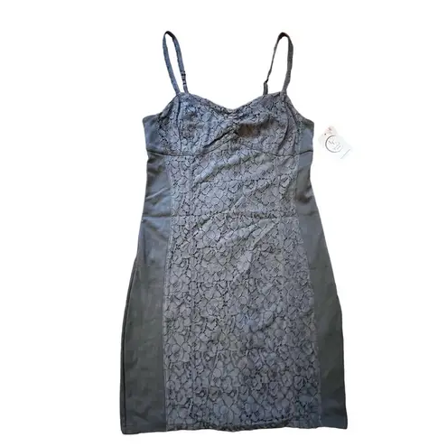 American Eagle  Black Floral Lace Sleeveless Tank Bodycon Mini Dress Size 8