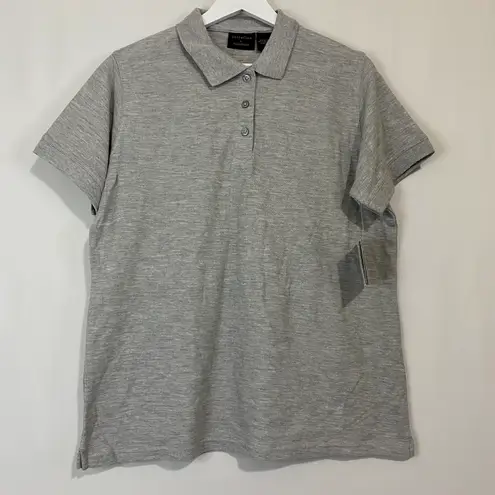 Polo Ultra Club Women’s The Basics Button Short Sleeve Shirt Light Grey NWT