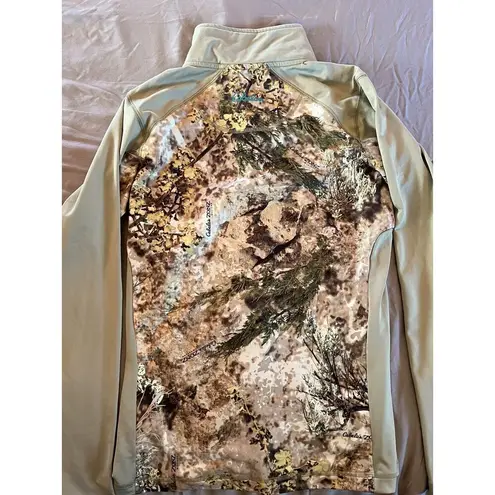 Cabela's Outfit Her Camo zip up • Woman’s Small Teal Accents