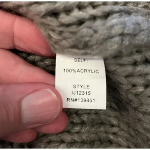 Moca Sweater Womens One Size Beige Taupe Chunky Knit Open Front Cardigan Pockets