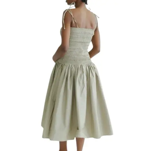 Oh Seven Days Maternity Louise Dress Sage Green Smocked Fit & Flare Size 1X