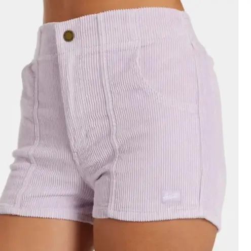 Hammies Women's High Waisted Elastic Waist Lavender Corduroy Shorts Size 26 Purple