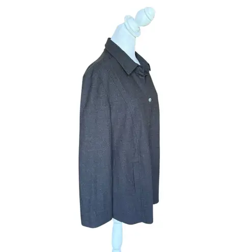 J Jill Stretch Shirt Jacket Wool Blend Minimalist Gray Button Up Womens Large