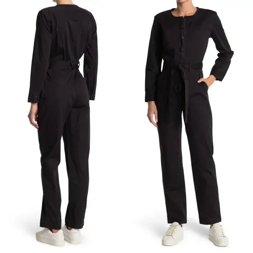 Alex Mill • Jo Belted Jumpsuit black twill utility boilersuit coverall tie waist