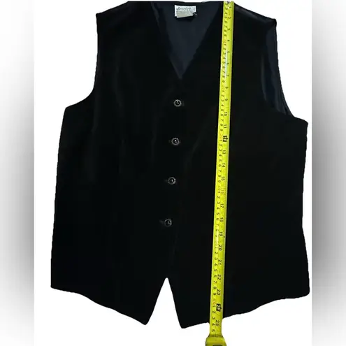 EUC Vintage Jessica Scott Large Velvet Vest Cotton Made In USA Black