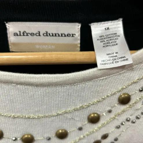 Alfred Dunner 2-Piece Look Top – Shirt & Cardigan Duo – Size 1X