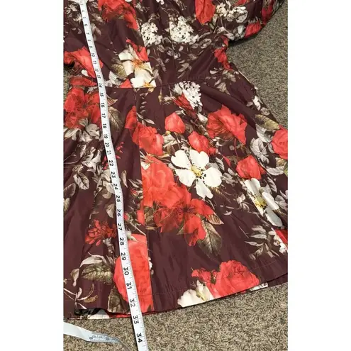 Dennis Basso VTG Raincoat Women’s XS Floral Art To Wear Peplum City Chic Cottage