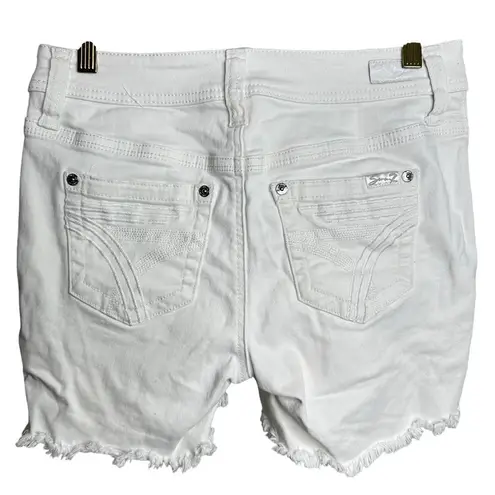 Seven7 Distressed Hem White Denim Jean Shorts Women's Size 4
