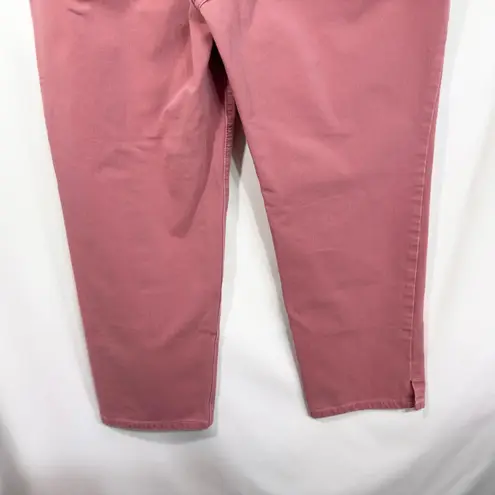 Isaac Mizrahi LIVE! Size 14P Jeans Denim Pants Pink Straight Leg High Rise 271