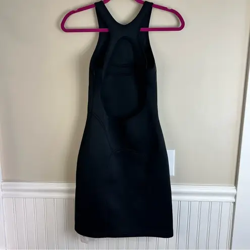 BLQ Scuba Bodycon Dress Back Cut Out Black Revolve Brand Size 1 EUC