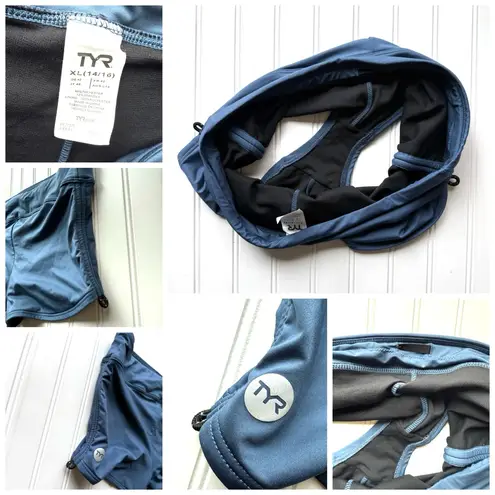 TYR Women’s Della Boyshort Bikini Bottom Blue Size XL Triathlon Swimwear